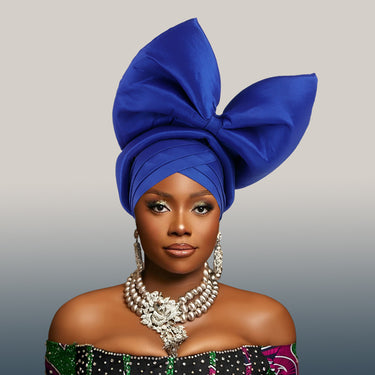 African Headdress Wedding Big Bow Tam-o'-shanter Baotou